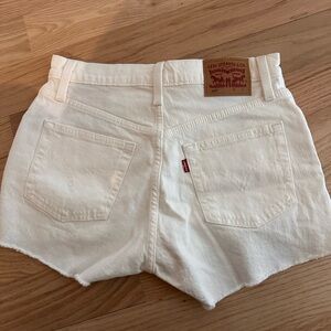 White Levi shorts